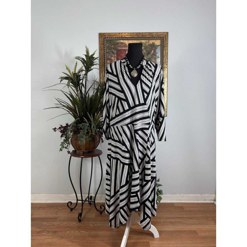 Cato Women's Dress Asymmetrical 18/20W‎ 3/4 Sleeve Fairy Sharkbite Lagenlook